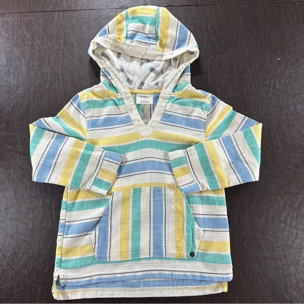 Genuine Kids by OshKosh Beach Surfer Baha Striped Hoodie Sz 5T
